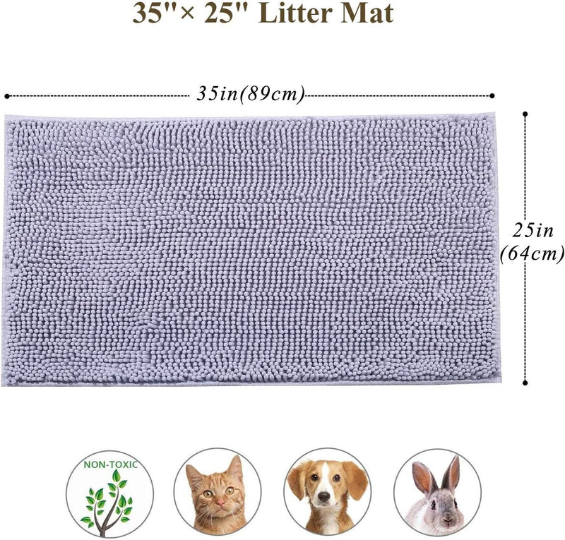 VIVAGLORY Katzenstreu-Matte, Streufangmatte, 90 × 64 cm Katzen Katzentoiletten Teppich mit Wasserdic