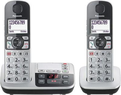 Panasonic KX-TGE522GS DECT Seniorentelefon mit Notruf, Silber-schwarz & KX-TGE510GS DECT Seniorentel