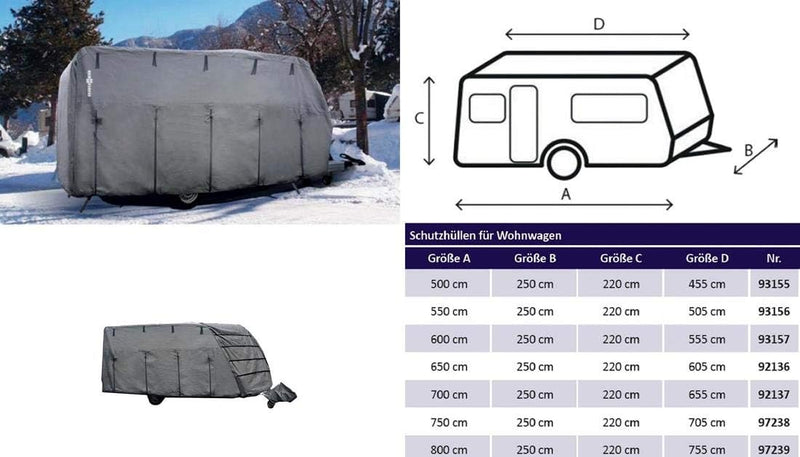 BRUNNER 7241466N Schutzhülle Caravan Cover 6M, 700-750 cm 700-750 cm Single, 700-750 cm Single