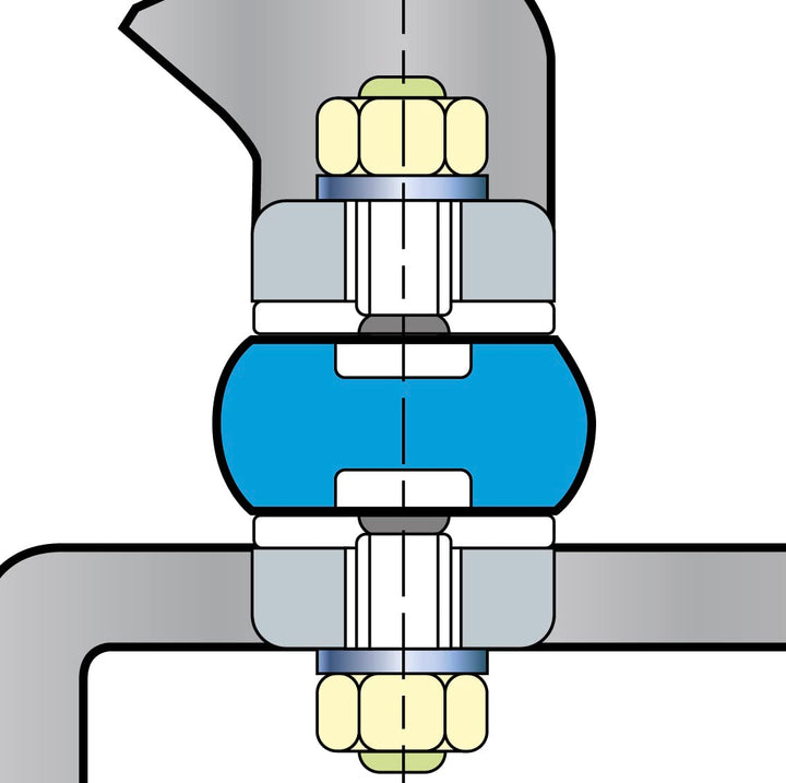 4x Gummipuffer Anti-Vibartion Schwingungsdämpfer Silentblock Maschinenfüsse Metall Gewinde ((P) M12