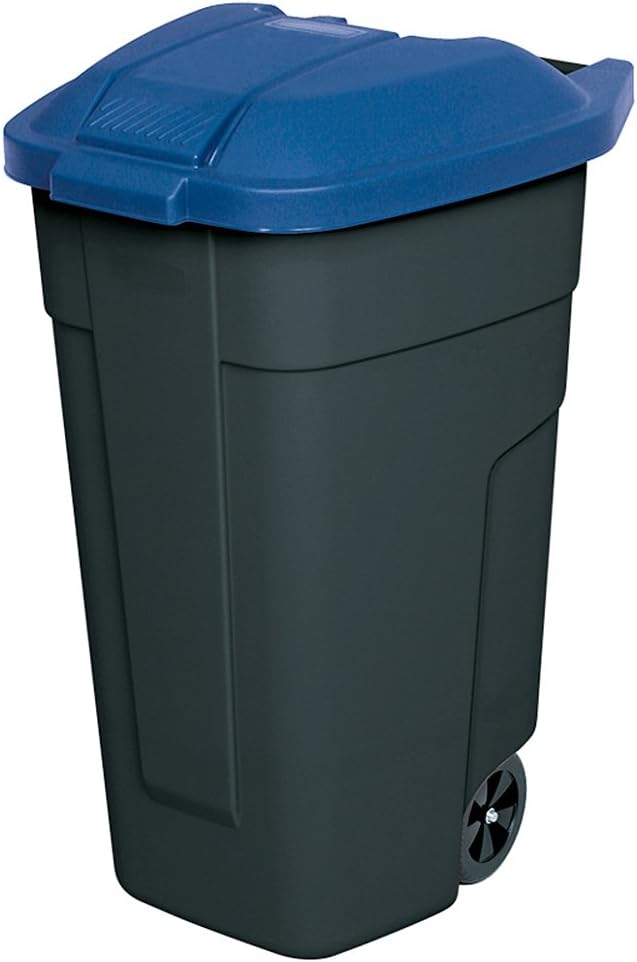 Wertstoffsammler, Inhalt 100 Liter, Korpus anthrazit, Deckel blau