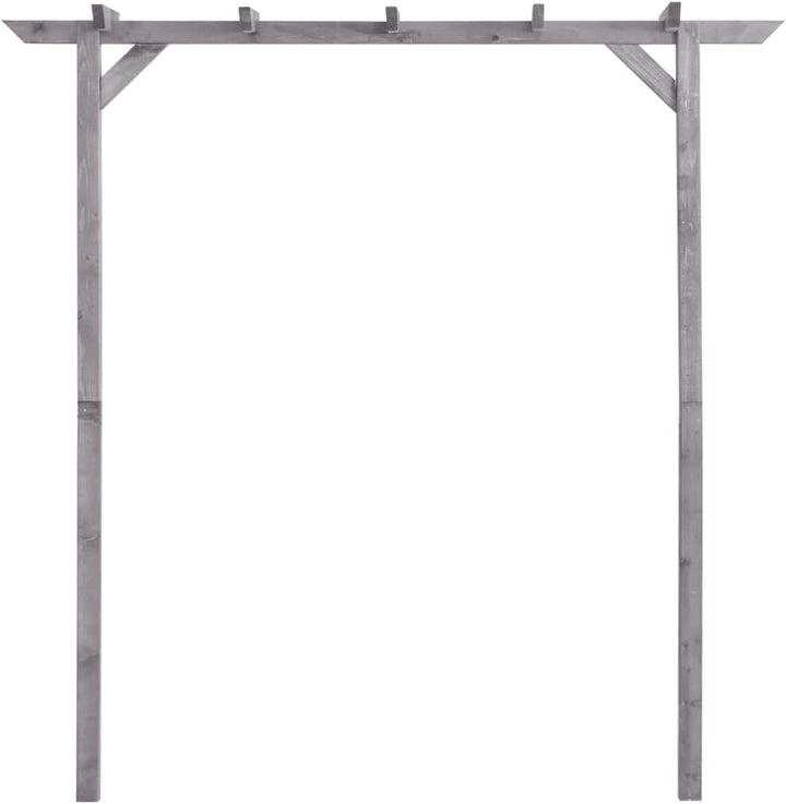 Gecheer Pergola Rosenbogen Rankhilfe Holzbogen Spalier Imprägniertes Kiefernholz Grau 200x40x205 cm