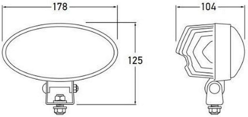 HELLA - LED-Arbeitsscheinwerfer - Oval 90 Gen. II - 24/12V - 5000lm - Anbau/geschraubt - schwenkbare