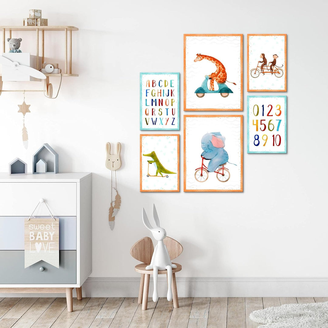 FERTIG ZUM AUFHÄNGEN - Wandbilder Set Kinderzimmer - Wohnzimmer Schlafzimmer Flur - Made in Germany