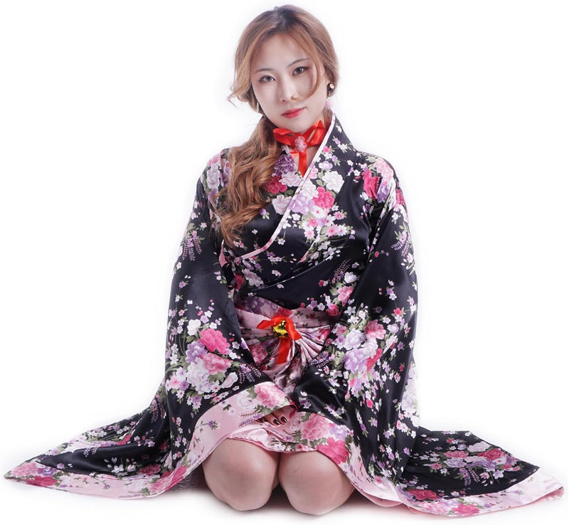 CoolChange Lolita Kimono Cosplay Kostüm mit Rüschenrock und Kimono mit weiten Ärmeln (M), M