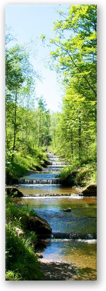 Feeby Vlies Leinwandbild Kaskaden-Wasserfall 60x150 cm Wand Bild Kunstdruck Deko Wohnzimmer Wohnungs