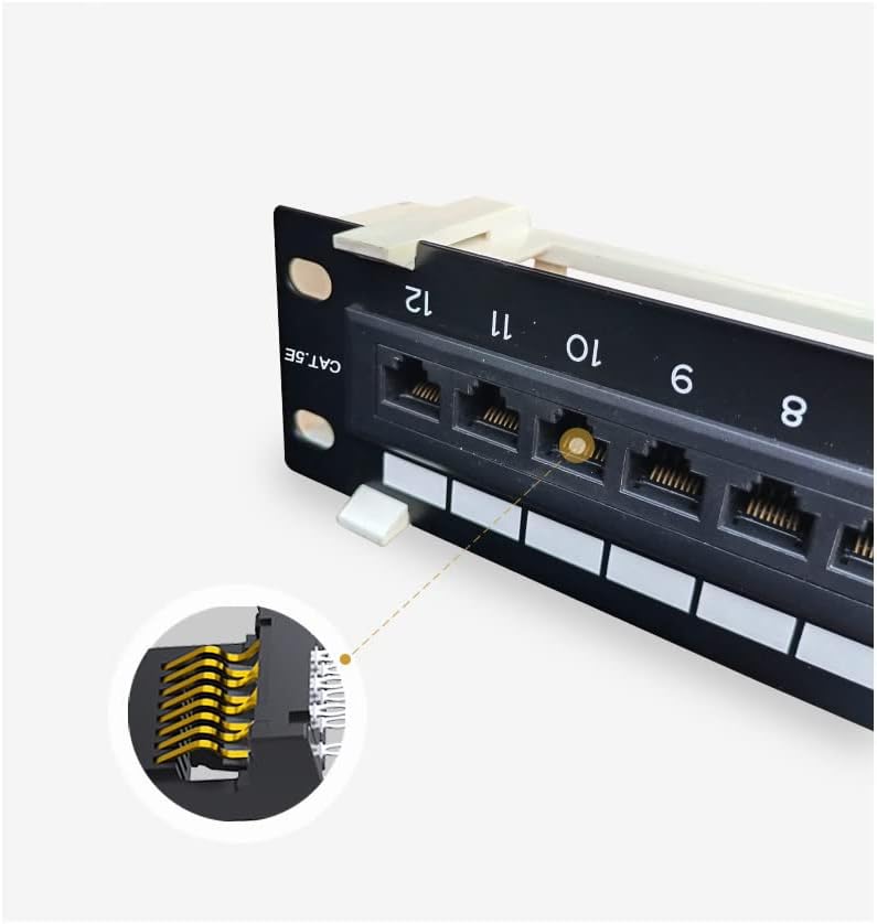 1U 12 Ports Cat6 Unshield Wallmount Patch Panel UTP Ethernet Patch Panel mit RJ45 Cat6 Adapter Patch