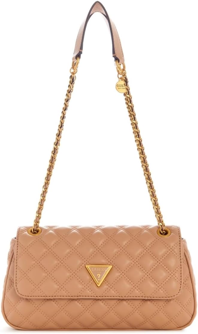 GUESS Damen Giully Umwandelbare Klappe Crossbody, Flap Beige, Beige