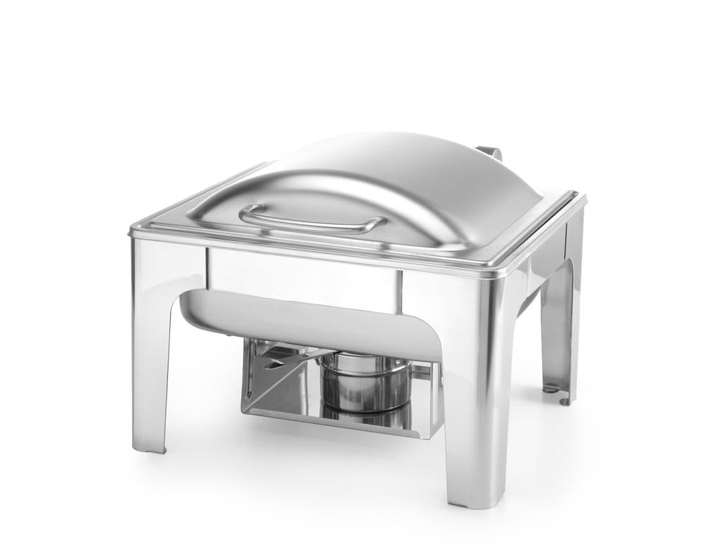 HENDI Chafing Dish, Satiniert, Inkl. zwei Brennpastenbehälter, einer Lebensmittelpfanne, einem Wasse