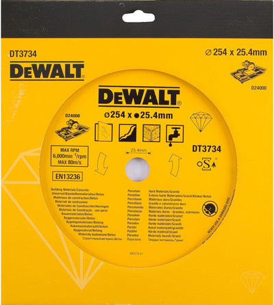 DeWalt Diamant-Trennscheibe (für Stationär-Fliesensägen- Universal, ø 250 mm, Bohrung 25,4 mm, für B