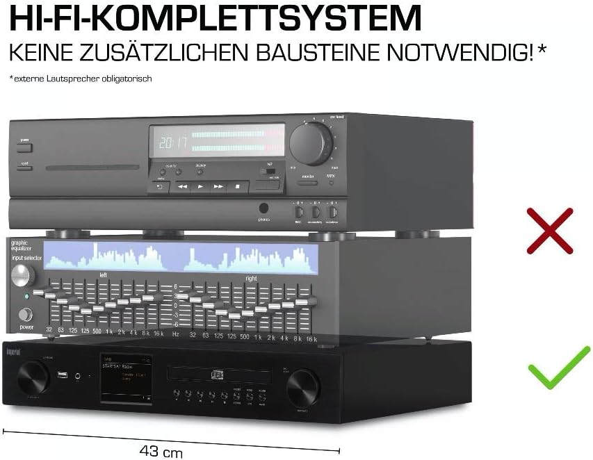 Imperial DABMAN i550 CD HiFi-Verst?rker Internetradio (DAB+/DAB/UKW/WLAN, Bluetooth, Streaming Diens