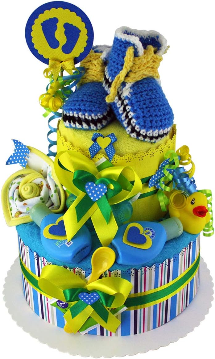 MomsStory – Windeltorte Junge | DIY Windelgeschenk | Baby-Geschenk zur Geburt Taufe Babyparty | Baby