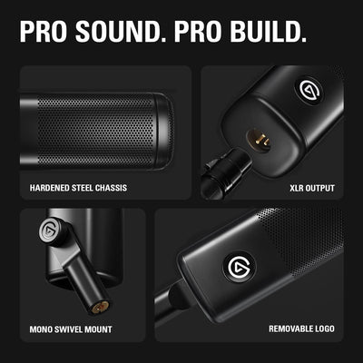 Elgato Wave DX mit Kabel - Dynamisches XLR-Mikro mit 3m XLR Kabel, unterdrückt Hintergrundgeräusche,