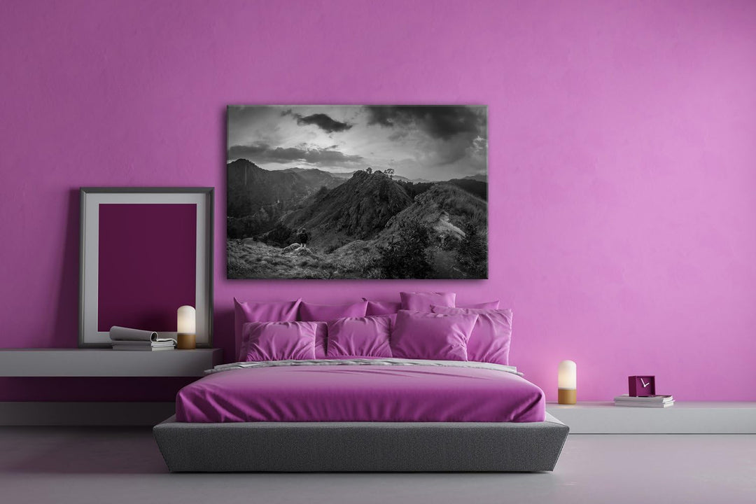 deyoli atemberaubende Berge Format: 60x40 Effekt: Schwarz/Weiss als Leinwand, Motiv fertig gerahmt a
