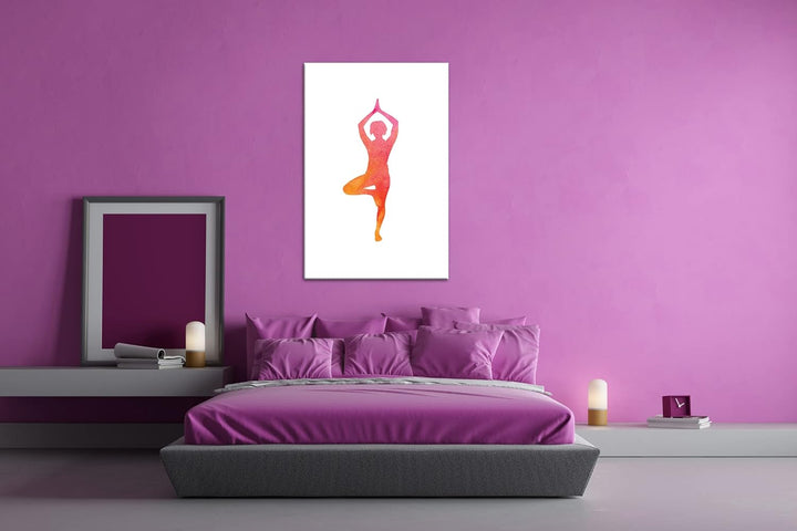 deyoli Yoga-Pose-Illustration Format:75x50 cm als Leinwandbild, Motiv fertig gerahmt auf Echtholzrah