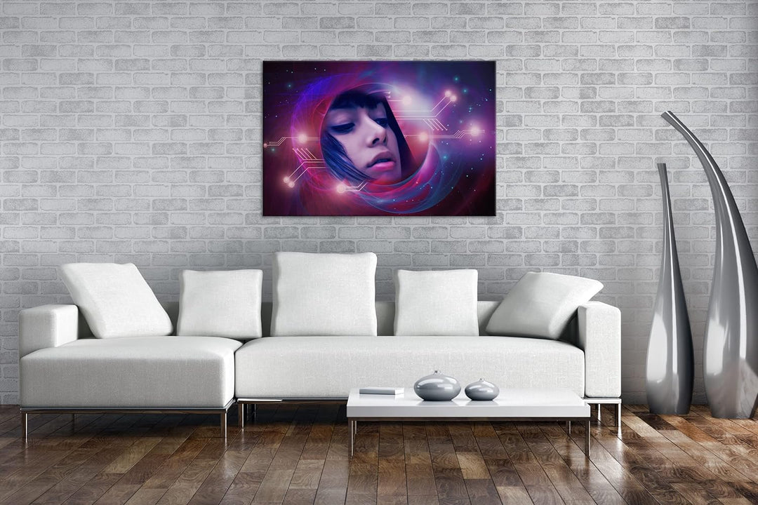deyoli fantasievolle Science-Fiction Welt Format: 80x60 als Leinwandbild, Motiv fertig gerahmt auf E