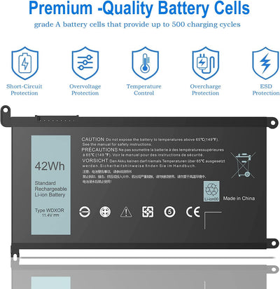 WDX0R Laptop Akku für Dell Inspiron 13 5368 5378 7368 5379 7378 14 7460 15 5565 5567 5568 5578 7560