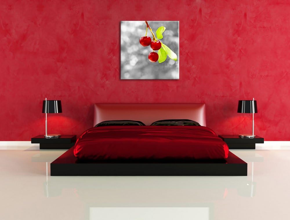 Kirschen im Sommer,Format: 70x70 als Leinwandbild, tolle Bilder fertig auf Holzrahmen gespannt, Kuns