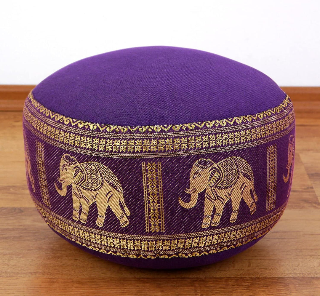 livasia Meditationskissen Thaiseide, Yogakissen klein mit Kapok, Pouf, Bodenkissen Yoga Zen Meditati