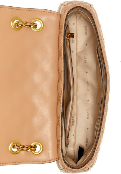 GUESS Damen Giully Umwandelbare Klappe Crossbody, Flap Beige, Beige