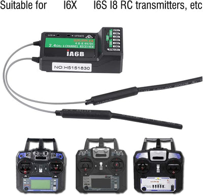 EVTSCAN RC Flysky FS-IA6B IA6B 2.4G 6CH RC-Empfänger PPM für FS-I6X FS-I6S I8 RC-Sender