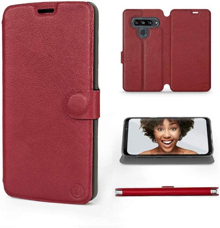Mobiwear | Echt Lederhülle | Kompatibel mit LG G8s ThinQ, Made in EU handyhülle, Slim Leather Case,