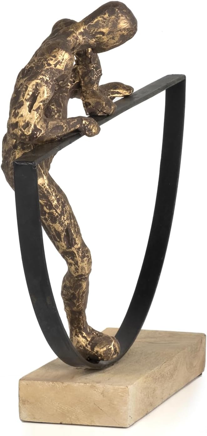 Moritz Skulptur I Aufsteiger I 41 x 11 x 33 cm I Holzdeko I Skulpturen Deko I Modern I Wohnzimmer I
