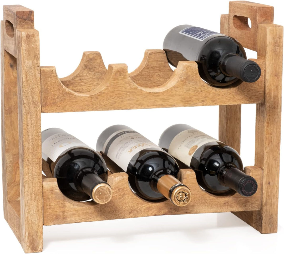 Moritz Weinregal Weinhalter Flaschenregal 35 x 38 x 19 cm aus Holz Aufbewahrungsregal Weinflaschenha