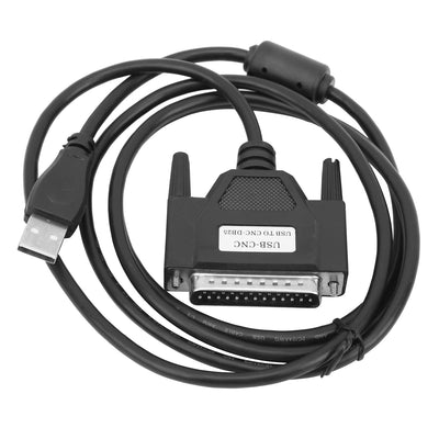 CNC-USB-Adapterkabel, schwarz DB25 12-Mbit/s-USB-Kabel zum Parallelkonverter Transformator Computer-