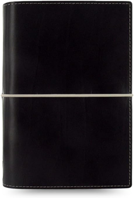 Filofax Domino Persönlicher Organiser Gummibandverschluss nachfüllbar 95 x 171 mm schwarz schwarz Si