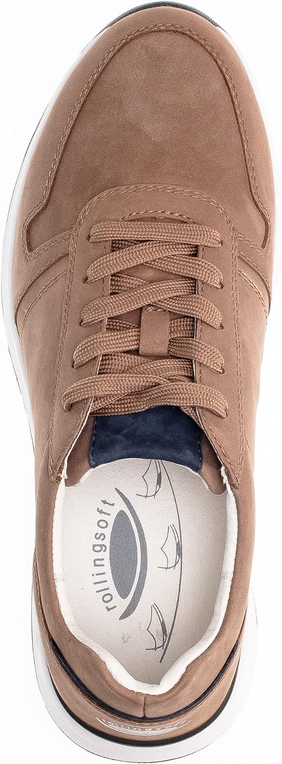 Pius Gabor Herren Sneaker Low, Männer Halbschuhe,Wechselfussbett 41 EU Beige Cord Blue, 41 EU Beige