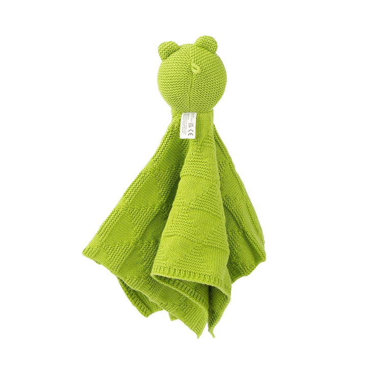 SIGIKID 39645 Strick-Schnuffeltuch Frosch Knitted Love, kuschelweiches Schmusetuch aus Baumwollstric
