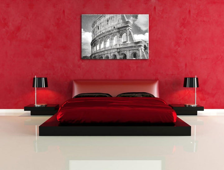 Pixxprint Kolosseum in Rom als Leinwandbild/Grösse: 100x70 cm/Wandbild/Kunstdruck/fertig bespannt, 1