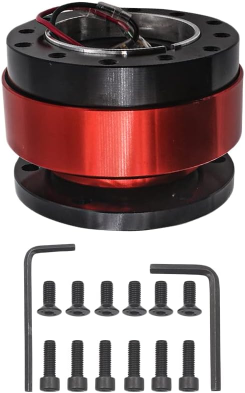 Baceyong Racing Lenkrad-Schnellspanner, Lenkrad-Schnellspanner, universelles 6-Loch-Snap-Off-Boss-Ki