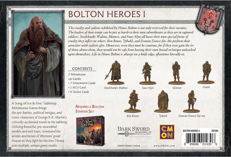 A Song of Ice and Fire Tabletop Miniatures Bolton Heroes I Box Set – Strategiespiel für Jugendliche