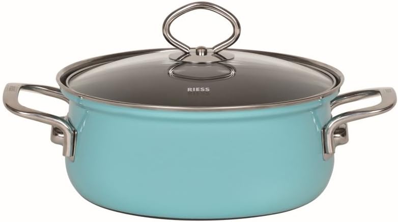 Riess, 0519-037, Starterset 4-TLG. NOUVELLE KRISTALLBLAU, bestehend aus 2 x Fleischtopf mit Glasdeck