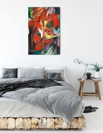 Franz Marc - Füchse als Leinwandbild / Grösse: 100x70 cm / Wandbild / Kunstdruck / fertig bespannt,