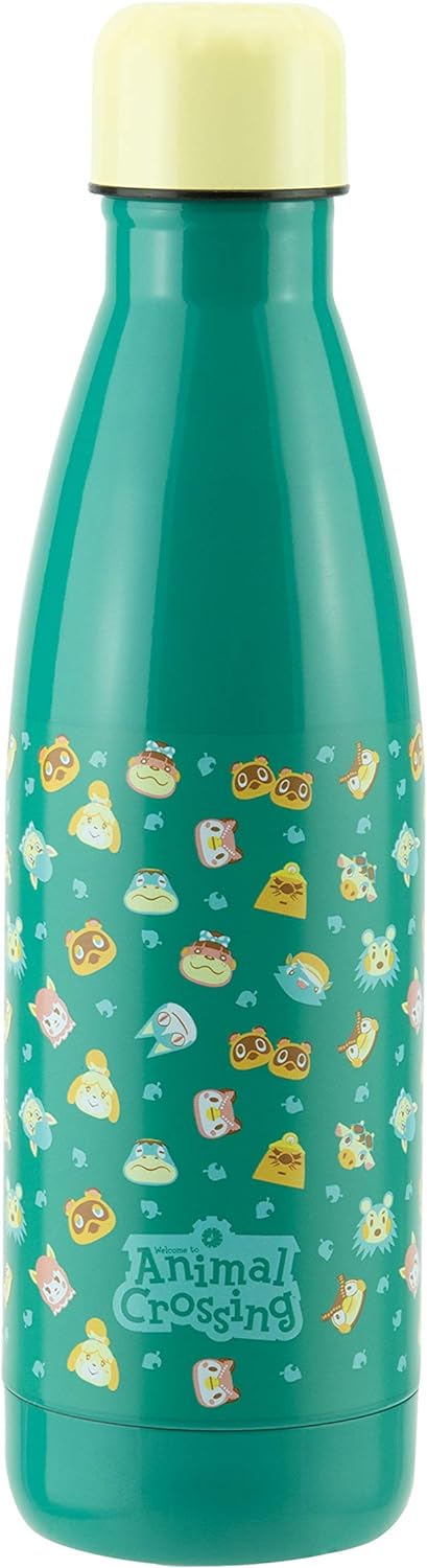 Paladone Animal Crossing Trinkflasche aus Metall, Edelstahl Mehrfarbig