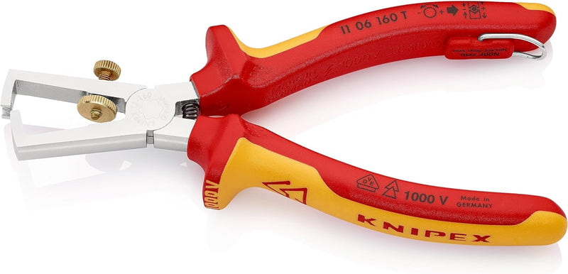 Knipex Abisolierzange mit Öffnungsfeder, universal verchromt, isoliert mit Mehrkomponenten-Hüllen, V