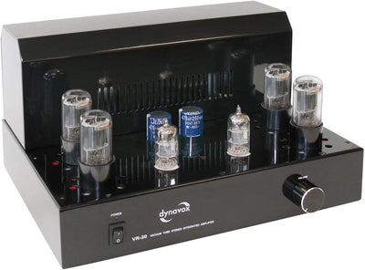 Dynavox Röhrenvollverstärker VR-20 schwarz, HiFi-Verstärker für warmen Röhren-Sound, Vintage-Design