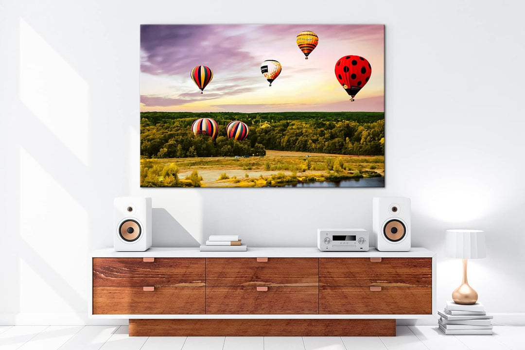 deyoli Fahrt mit einem Heissluftballon Format: 80x60 als Leinwandbild, Motiv fertig gerahmt auf Echt