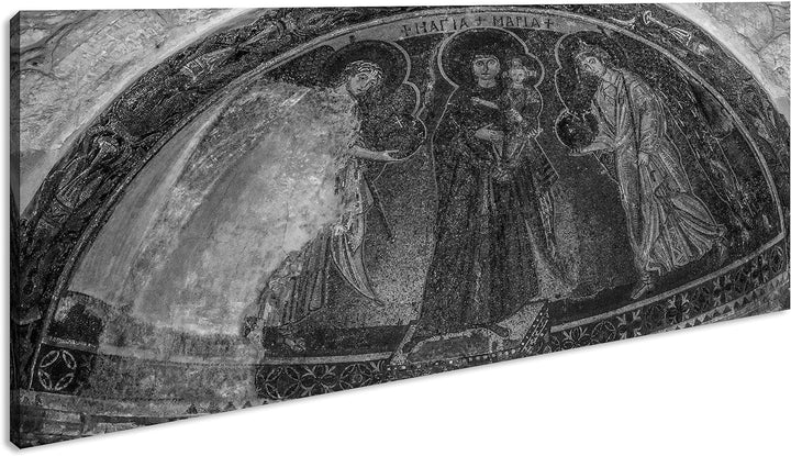 Historische Architektur des Christentums Panorama 80x40 cm Effekt: Schwarz/Weiss als Leinwandbild, M