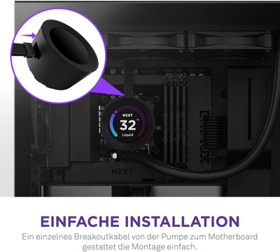 NZXT Kraken Elite 280 - RL-KN28E-B1-280mm AIO CPU Wasserkühlung - 2,36" LCD Display 640x640-2x120mm