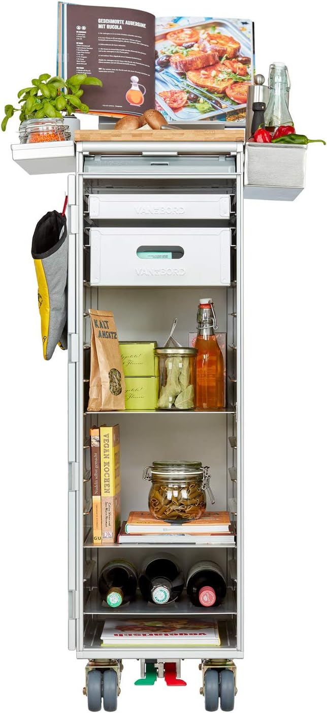 VanDeBord Ausstattungspaket Küche & Grillen, Zubehör für Flugzeugtrolleys, Einschub, Fachboden, Flas