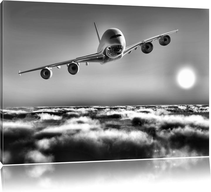 Pixxprint Flugzeug 100x70cm Leinwandbild Wandbild Kunstdruck, 100x70