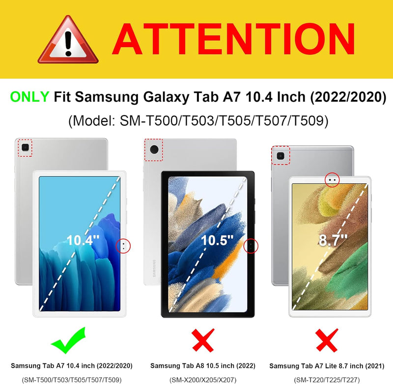 Fintie Beleuchtete Tastatur Hülle für Samsung Galaxy Tab A7 10.4 Zoll 2022/2020, Schutzhülle mit mag