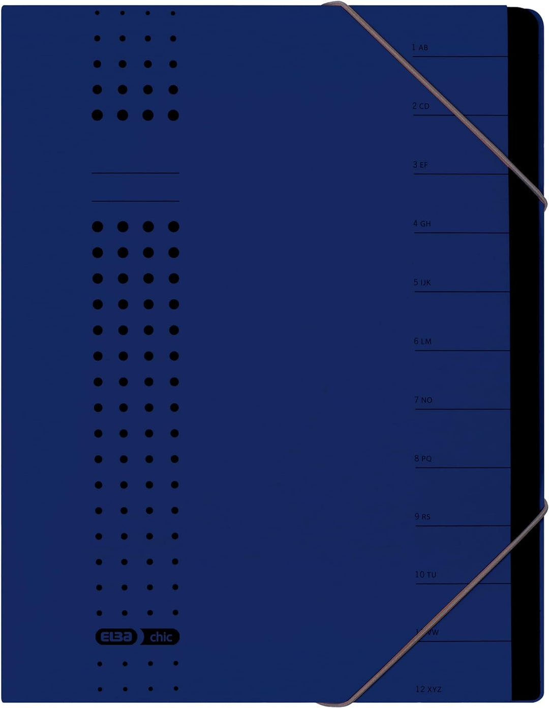 Elba Ordnungsmappe chic A4 aus Karton, 12 Fächer, dunkelblau, 5 Stück dunkelblau Ordnungsmappe chic