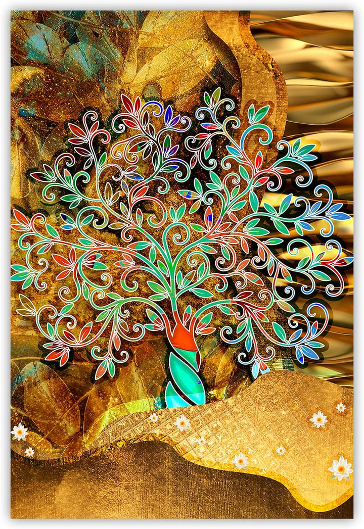 Feeby Bilder Baum des Lebens Gustav Klimt XXL 60x90 cm 1Teilig Wohnzimmer Schlafzimmer Modern Wandbi
