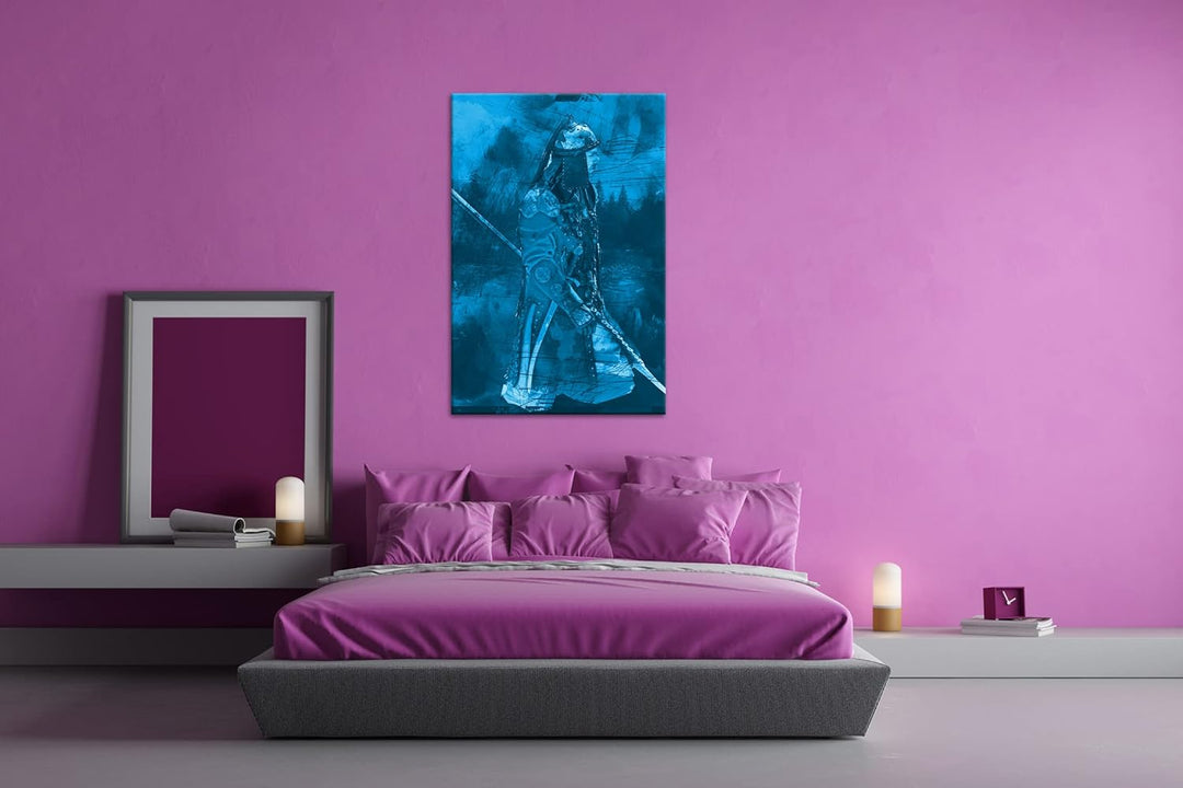 deyoli Illustration historischer Soldat Format: 80x60 Effekt: Monocrome Blau als Leinwandbild, Motiv