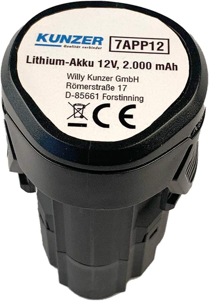 Kunzer 7APP12 - Lithium-Akku 12 V - 2.000 mAh für Kunzer 7AFS02, 7AKN38, 7ABS38 und 7AMS01